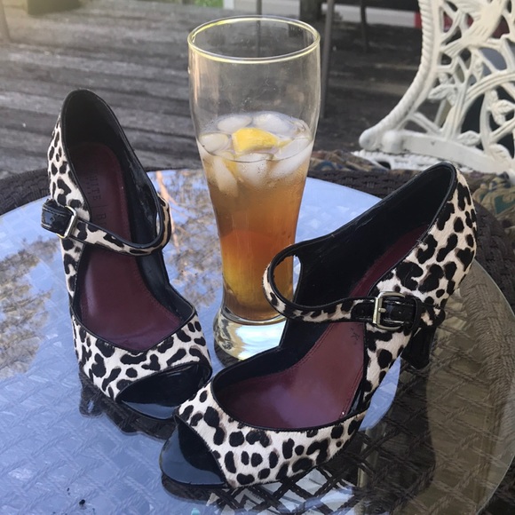 White House Black Market Shoes - White House Black Market Leopard Heels